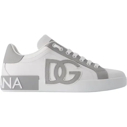 Portofino Sneakers - Dolce&Gabbana - Leather - White , male, Sizes: 7 UK, 6 UK, 10 UK - Dolce & Gabbana - Modalova