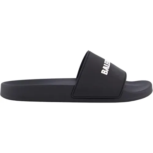 Sliders, male, , Size: 11 US Rubber Pool Slide Sandals - Balenciaga - Modalova