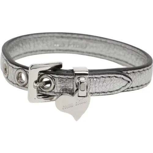 Pre-owned Jewellery, female, , Size: ONE SIZE Pre-owned Leather bracelets - Miu Miu Pre-owned - Modalova