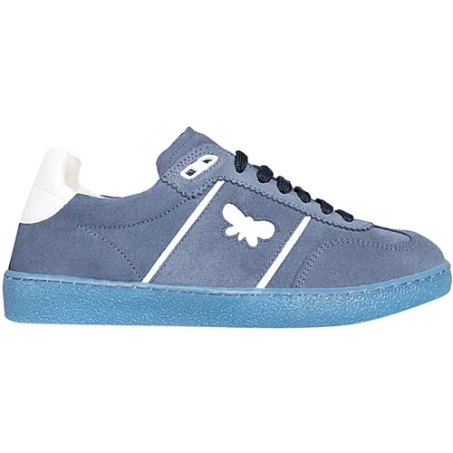 Blaue Ledersneaker mit Logo , Damen, Größe: 38 EU - Max Mara Weekend - Modalova