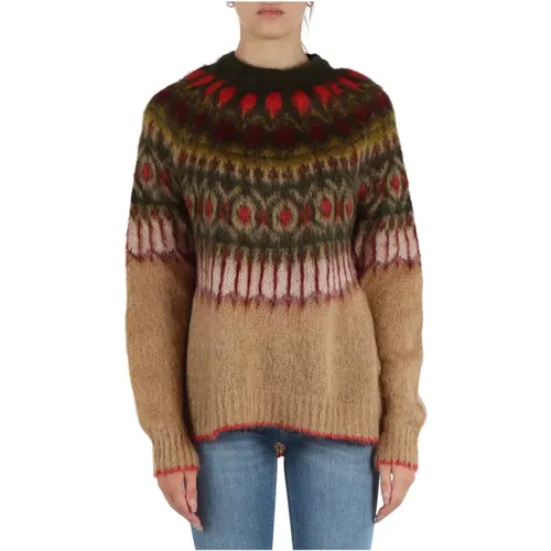 Winter Gebürsteter Mohair Pullover , Damen, Größe: L - MALIPARMI - Modalova