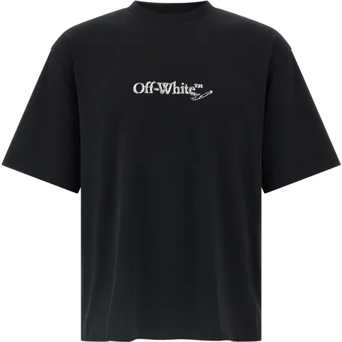 T-Shirts, male, , Size: M Scribble Arrow Skate Logo T-Shirt - Off White - Modalova