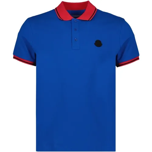 Tricolor Polo Shirt Klassische Passform Kurzarm - Moncler - Modalova