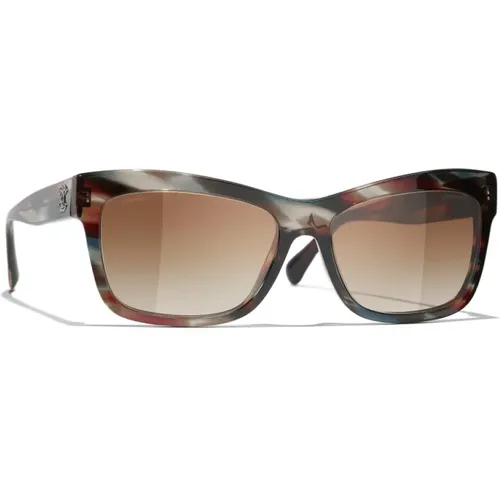 Braune Gradienten-Sonnenbrille mit einheitlichen Gläsern , Damen, Größe: 53 MM - Chanel - Modalova