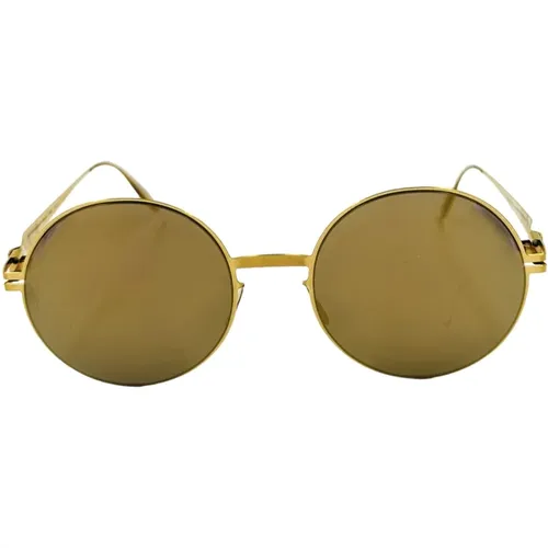 Runde Retro-Sonnenbrille mit goldenen verspiegelten Gläsern , unisex, Größe: ONE Size - Mykita - Modalova