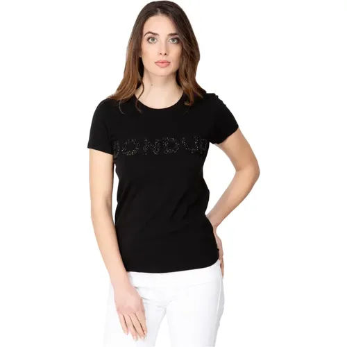 Stone Writing Cotton T-Shirt , female, Sizes: XS - Dondup - Modalova
