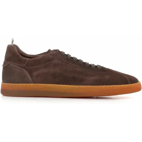 Sneakers, male, , Size: 8 1/2 US Dark Suede Sneakers - Officine Creative - Modalova