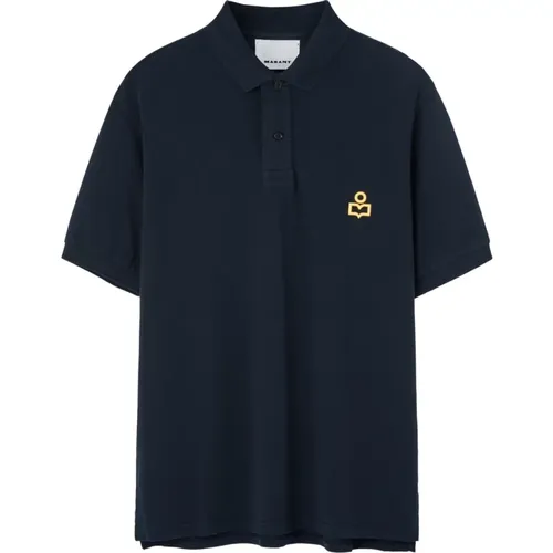 Grey Logo Embroidered Polo Shirt , male, Sizes: S - Isabel marant - Modalova