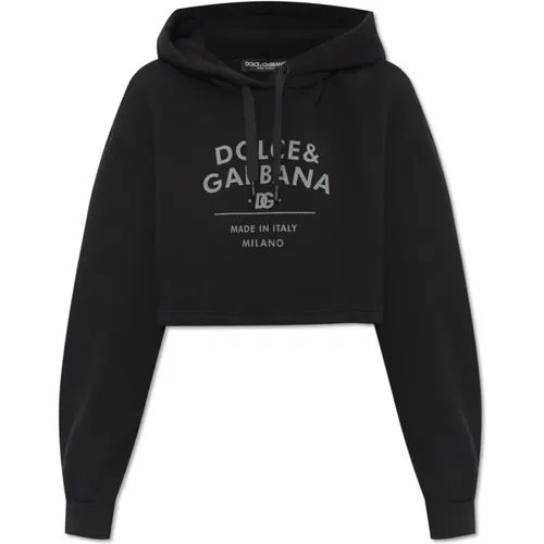 Crop-Hoodie mit Logo - Dolce & Gabbana - Modalova