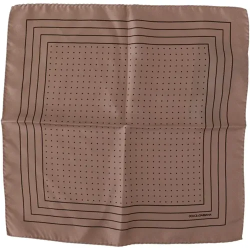 Pocket Scarves, male, , Size: ONE SIZE Dotted Silk Square Handkerchief - Dolce & Gabbana - Modalova