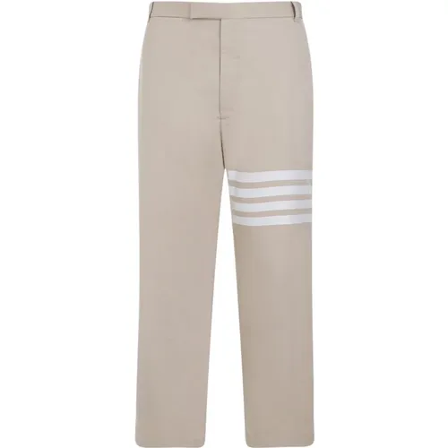 Straight Trousers, male, , Size: L Unconstructed Straight Leg Trousers Camel - Thom Browne - Modalova