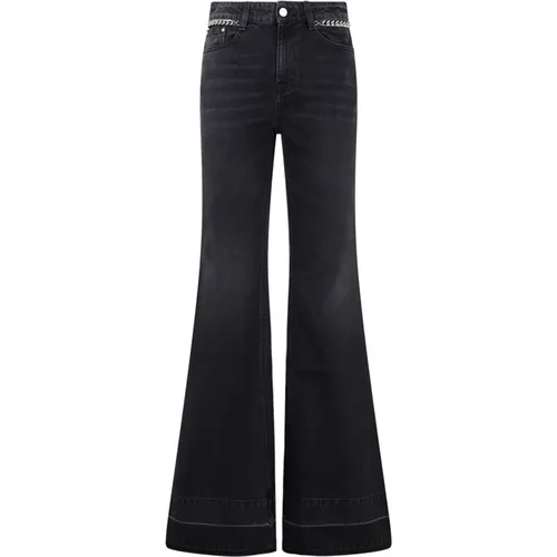 Black Flare Chain Jeans Aw23 , female, Sizes: W25, W28 - Stella Mccartney - Modalova