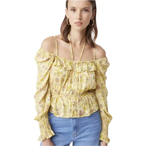 Blumenmuster Bluse mit Elastischer Taille - Suncoo - Modalova
