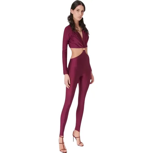 Stretch Jumpsuit with Deep Neckline , female, Sizes: 2XS, XS - MVP wardrobe - Modalova