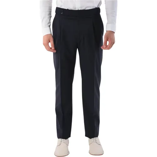 Chinos, male, , Size: M Wool Pants with Hidden Zip - Tagliatore - Modalova