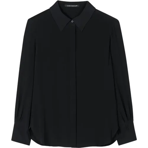 Silk Shirt with Smock Details , female, Sizes: XS, L, 2XL, S - LUISA CERANO - Modalova