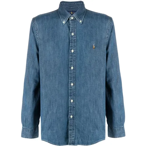 Denim Shirt for Men, Iconic Logo, Buttoned Collar , male, Sizes: S, 2XL, L, XL, M - Polo Ralph Lauren - Modalova