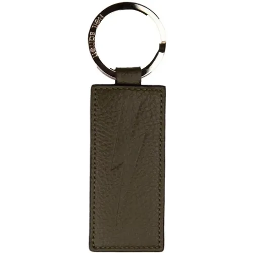 Keyrings, male, , Size: ONE SIZE Leather Keychain Accessories - Neil Barrett - Modalova