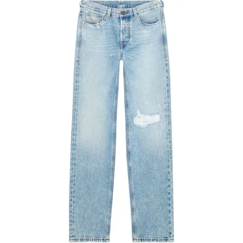 Blaue Lockere Regular Gerades Jeans , Herren, Größe: W31 - Diesel - Modalova