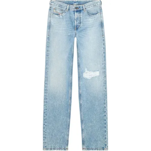 Blaue Lockere Regular Gerades Jeans , Herren, Größe: W32 - Diesel - Modalova