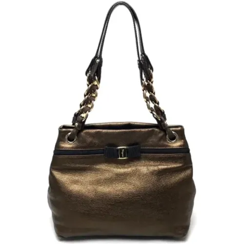 Pre-owned Tote Bags, female, , Size: ONE SIZE Pre-owned Leather shoulder-bags - Salvatore Ferragamo Pre-owned - Modalova