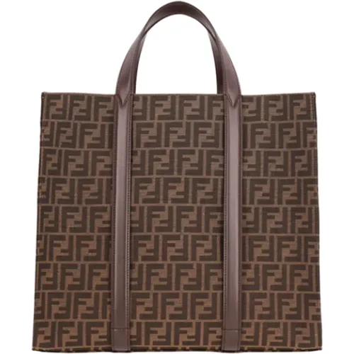 Tote Bags, male, , Size: ONE SIZE FF Jacquard Shopper Bag - Fendi - Modalova