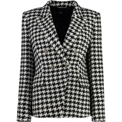 Strukturierter Houndstooth Blazer mit Verzierten Knöpfen - Hugo Boss - Modalova