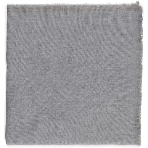 Winter Scarves, male, , Size: ONE SIZE Grey Cashmere and Wool Scarf for Men - BRUNELLO CUCINELLI - Modalova