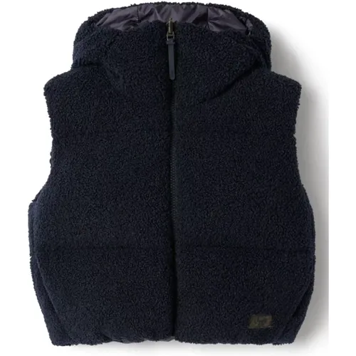 Blaue Boxy Fleece Kapuzenweste - Il Gufo - Modalova