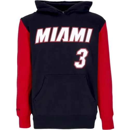 Hoodies, male, , Size: S Miami Heat Dwyane Wade Hoodie - Mitchell & Ness - Modalova