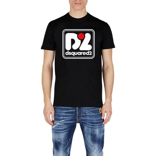 Herren T-Shirt , Herren, Größe: L - Dsquared2 - Modalova