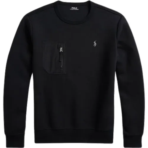 Schwarzer Sweatshirt Regular Fit , Herren, Größe: M - Polo Ralph Lauren - Modalova