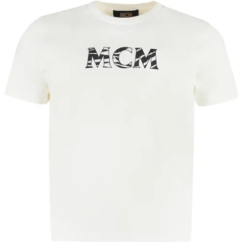 Logo Baumwoll-T-Shirt MCM - MCM - Modalova