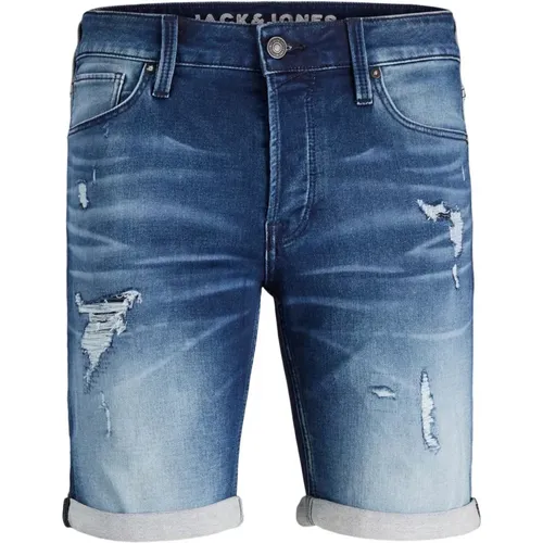 Blaue Shorts mit Reißverschluss und Knopf , Herren, Größe: XS - jack & jones - Modalova