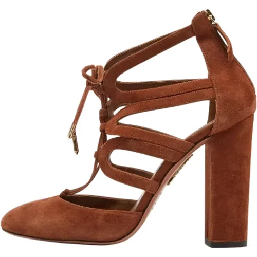 Pre-owned Suede heels , female, Sizes: 6 UK - Aquazzura Pre-owned - Modalova