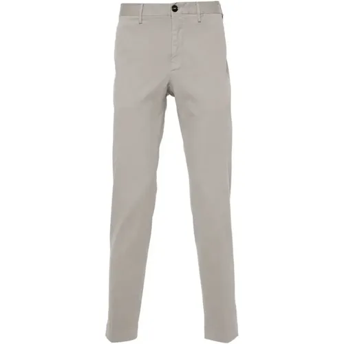 Chinos, male, , Size: L Grey Cotton Blend Chinos Trousers - Incotex - Modalova