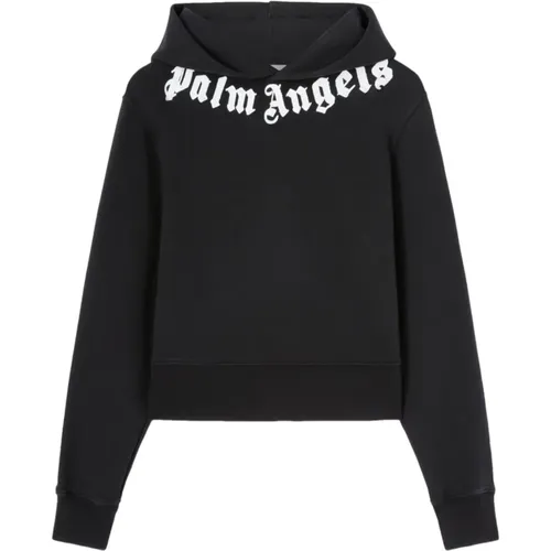 Schwarzer Logo Hoodie Damen Baumwolle , Damen, Größe: XS - Palm Angels - Modalova