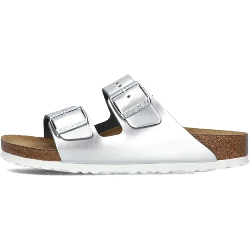 Silber Shine Pantoletten Stilvoller Komfort , Damen, Größe: 40 EU - Birkenstock - Modalova