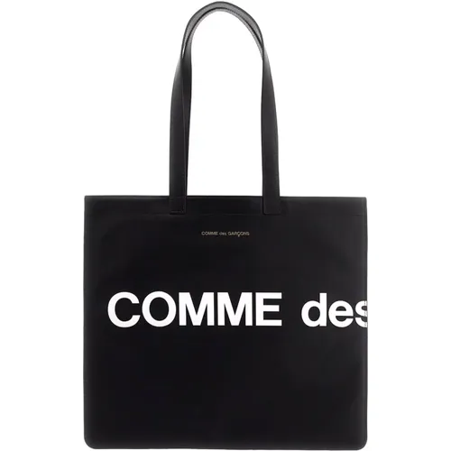 Logo Leder Tote Tasche , Damen, Größe: ONE Size - Comme des Garçons - Modalova