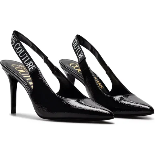 Schwarze High Heel Sandalen, Decollete Stil , Damen, Größe: 36 EU - Versace Jeans Couture - Modalova