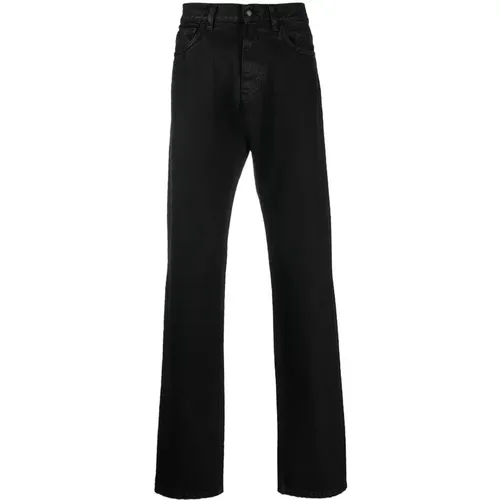 Schwarze Straight-Leg Jeans , Herren, Größe: W29 - Amish - Modalova