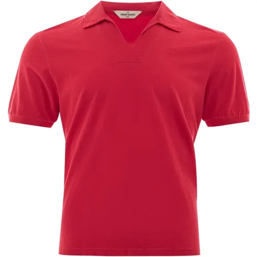 Polo Tennis Buttonless Piquet , male, Sizes: L - Gran Sasso - Modalova