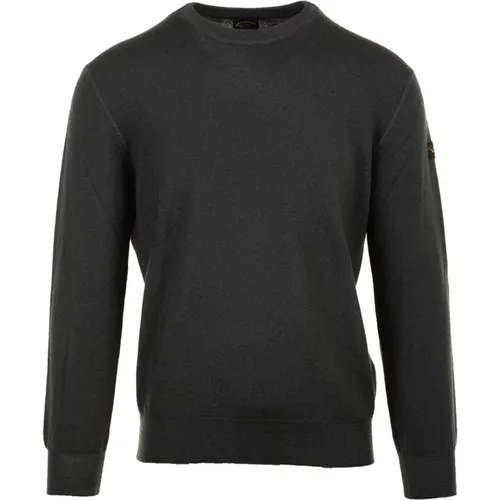 Grey Merino Wool Sweaters , male, Sizes: XL - PAUL & SHARK - Modalova
