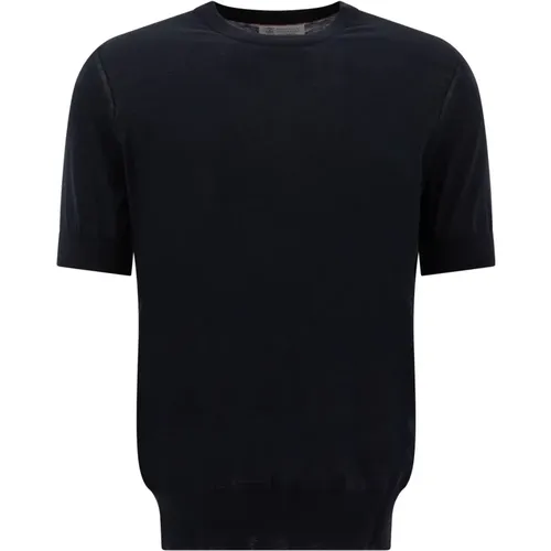 T-Shirts, male, , Size: 2XL Knit T-Shirt for Men - BRUNELLO CUCINELLI - Modalova