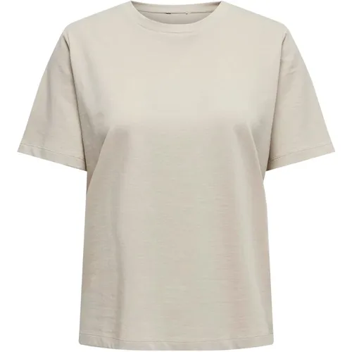 Grundlegende T-Shirt Silberfutter , Damen, Größe: XL - Only - Modalova