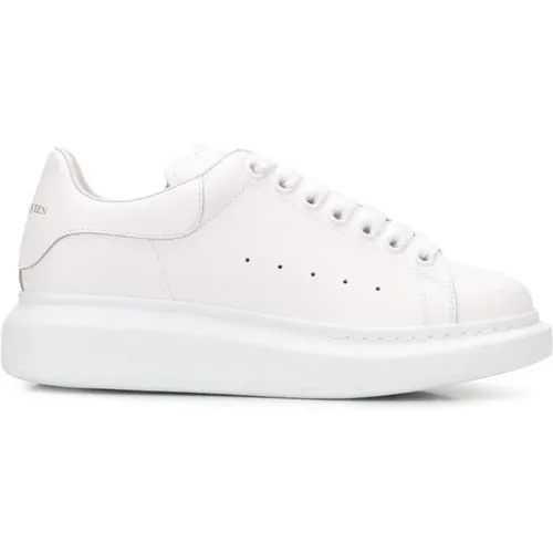 Weiße Logo-Sneakers Runde Zehe Gummisohle , Damen, Größe: 35 1/2 EU - alexander mcqueen - Modalova