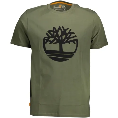 Iconic Logo Print Baumwoll-Tee , Herren, Größe: L - Timberland - Modalova