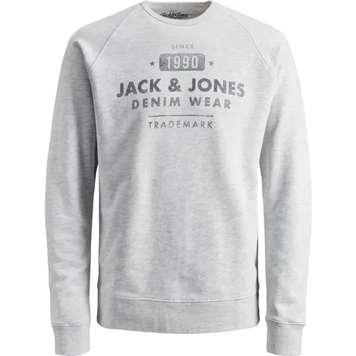 Jack Jones Sweatshirt Jeans Washed Pullover ohne Kapuze , Herren, Größe: M - jack & jones - Modalova