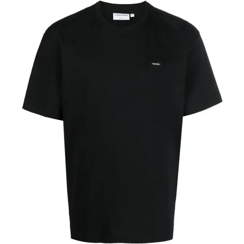 Schwarzes Baumwoll-Logo T-Shirt , Herren, Größe: XL - Calvin Klein - Modalova