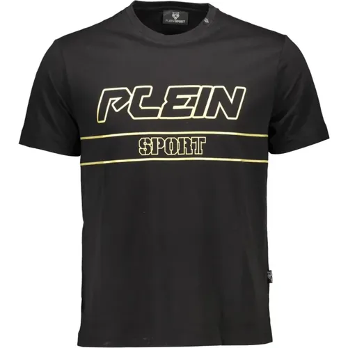 Herren T-Shirt Kurzarm Schwarz , Herren, Größe: M - Plein Sport - Modalova